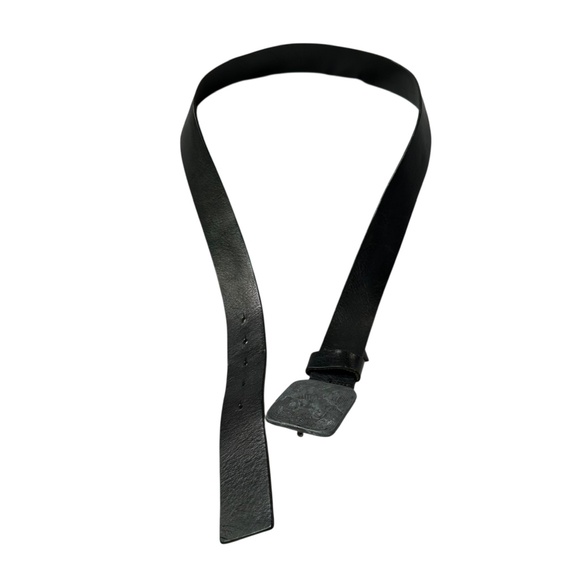 Genuine DIESEL Trapano Black Leather Belt With Silver Buckle For Men 36 - Picture 7 of 11